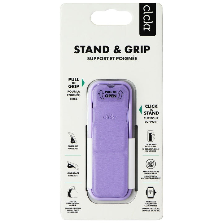 CLCKR Stand and Grip Universal Adhesive Kickstand Grip for Smartphones - Lilac Image 2