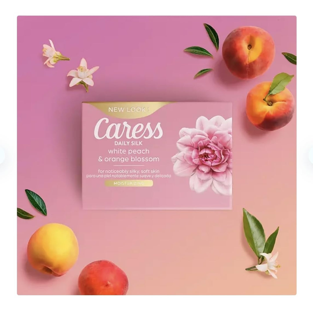 Caress Daily Silk Bar Soap White Peach and Orange Blossom 3.75 Ounce (16 Pack) Image 3