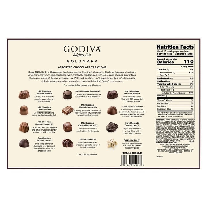 Godiva Assorted Chocolate Box 11.3 Ounce Image 4