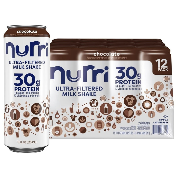 Nurri 30g Protein Shake Chocolate 11 Fluid Ounce (Pack of 12) Image 1