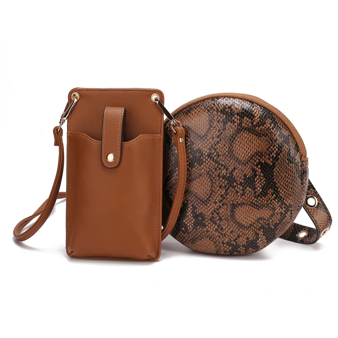 MKFCollection Hailey Phone Crossbody Bag - Vegan Leather Designer Handbag Image 4