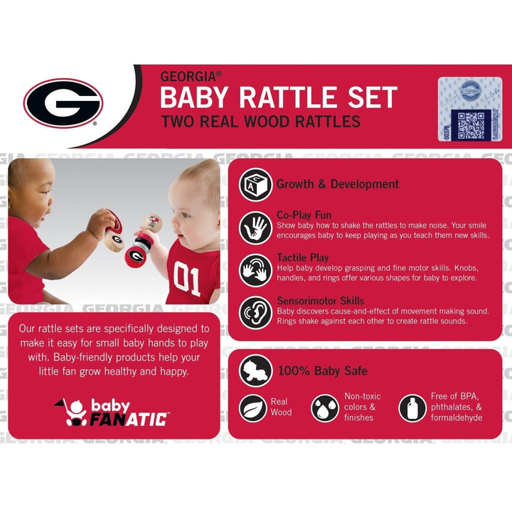 Georgia Bulldogs - Baby Rattles 2-Pack Image 3