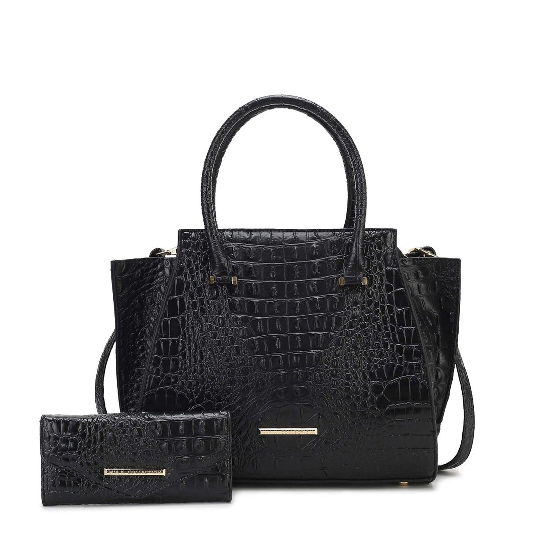 Viridiana Croc Tote Bag and Set Image 6