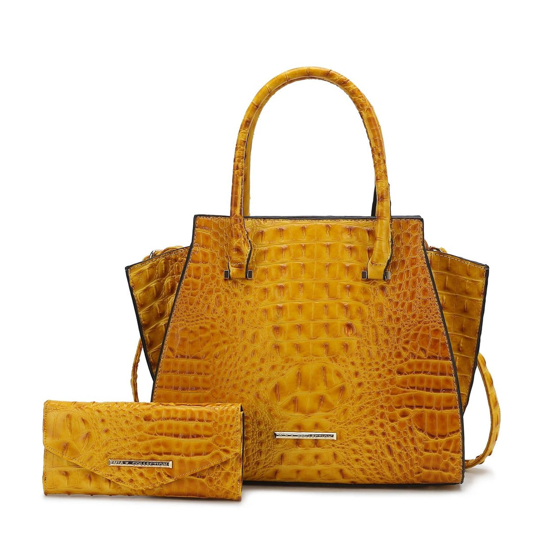 Viridiana Croc Tote Bag and Set Image 7