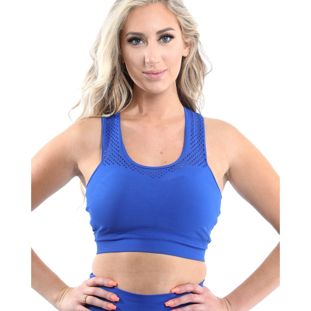 SALE! 50% OFF! Milano Seamless Sports Bra - Blue [MADE IN ITALY] Image 2