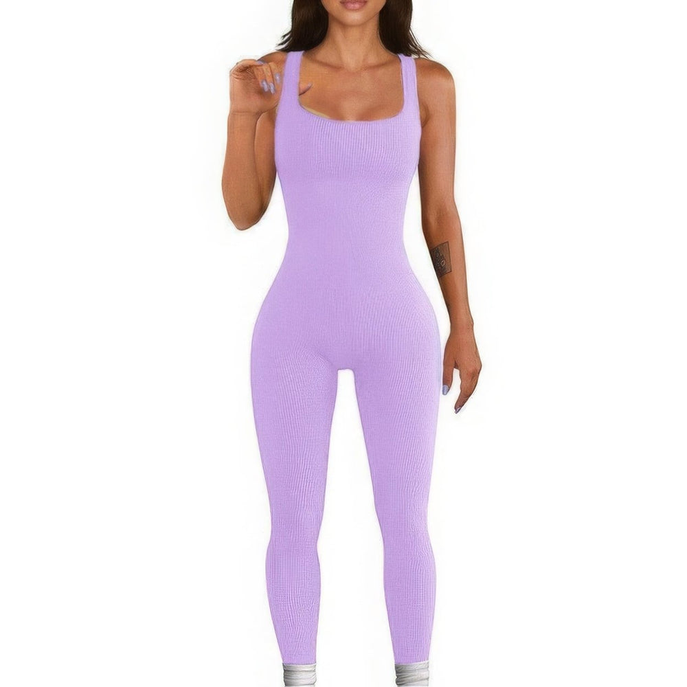 Seamless Ribbed Tank Jumpsuit Image 2