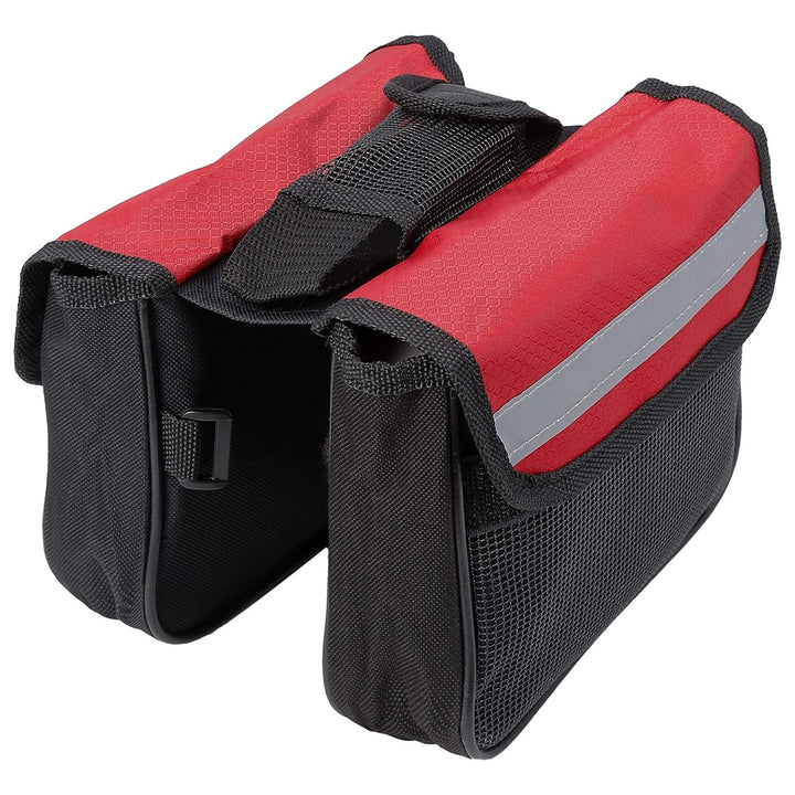 1Pcs Cycling Side Bags Bike Frame Saddle Front Tube Bag Double Side Pouch Black,Bike Rack Carrier Saddle Bag Bike Image 1