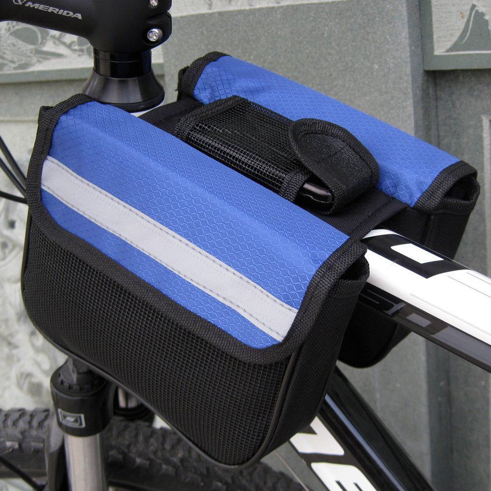 1Pcs Cycling Side Bags Bike Frame Saddle Front Tube Bag Double Side Pouch Black,Bike Rack Carrier Saddle Bag Bike Image 2