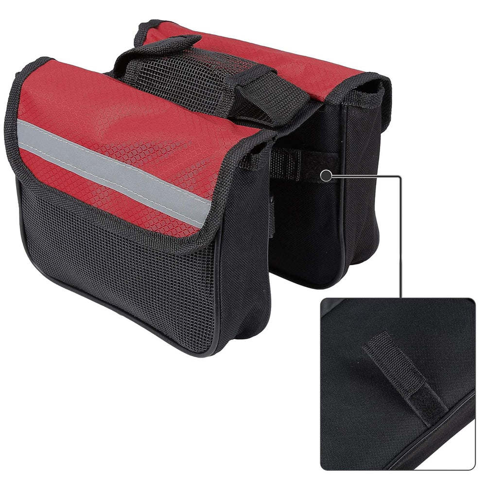 1Pcs Cycling Side Bags Bike Frame Saddle Front Tube Bag Double Side Pouch Black,Bike Rack Carrier Saddle Bag Bike Image 3