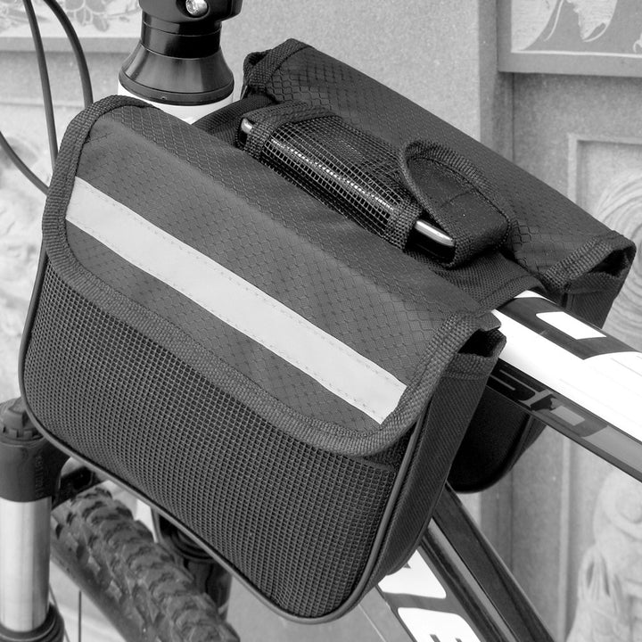 1Pcs Cycling Side Bags Bike Frame Saddle Front Tube Bag Double Side Pouch Black,Bike Rack Carrier Saddle Bag Bike Image 4