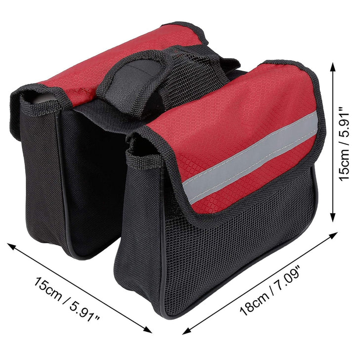 1Pcs Cycling Side Bags Bike Frame Saddle Front Tube Bag Double Side Pouch Black,Bike Rack Carrier Saddle Bag Bike Image 7