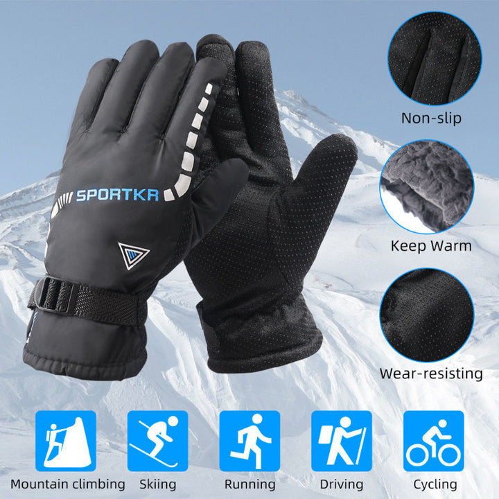 Winter Cycling Gloves Men Outdoor Waterproof Skiing Riding Hiking Motorcycle Warm Mitten Gloves Unisex Thermal Sport Image 2