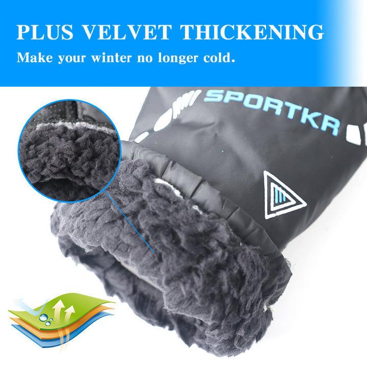 Winter Cycling Gloves Men Outdoor Waterproof Skiing Riding Hiking Motorcycle Warm Mitten Gloves Unisex Thermal Sport Image 3