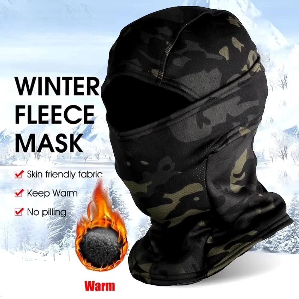 Winter Fleece Warm Camouflage Balaclava Outdoor Cold-proof Ski Image 1