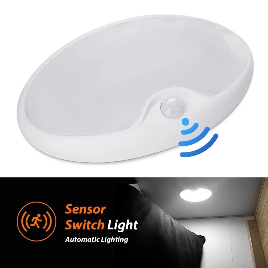 12V 6inch LED Single Motion Sensor Pancake Light RV Boat Ceiling Down Light Fixture Image 1