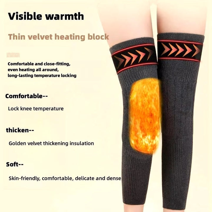 2PCS Cashmere Wool Knee Pads Support Brace Winter Warm Thermal Knee Warmers Sleeve Image 3