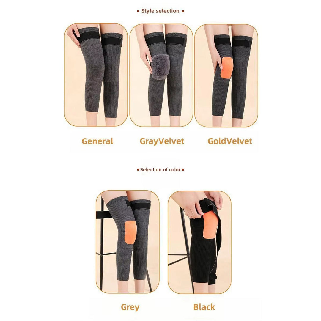 2PCS Cashmere Wool Knee Pads Support Brace Winter Warm Thermal Knee Warmers Sleeve Image 7