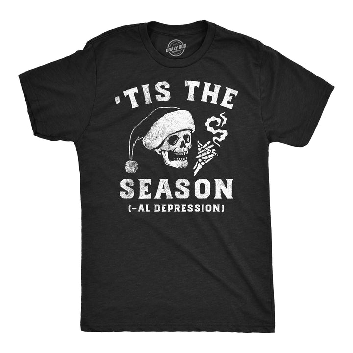 Mens Funny T Shirts Tis The Seasonal Depression Sarcastic Christmas Graphic Tee For Men Image 1