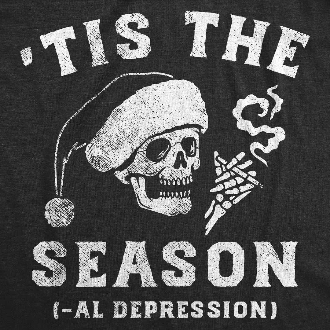 Mens Funny T Shirts Tis The Seasonal Depression Sarcastic Christmas Graphic Tee For Men Image 2