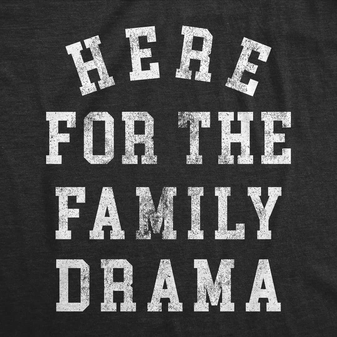 Mens Funny T Shirts Here For The Family Drama Sarcastic Reunion Holidays Novelty Tee For Men Image 2