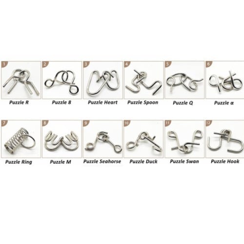 Pack of 40 Metal Wire Puzzle Brain Busters Image 2