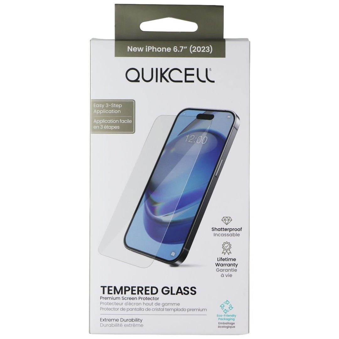 Quikcell Tempered Glass Screen Protector for Apple iPhone 15 Plus Image 1