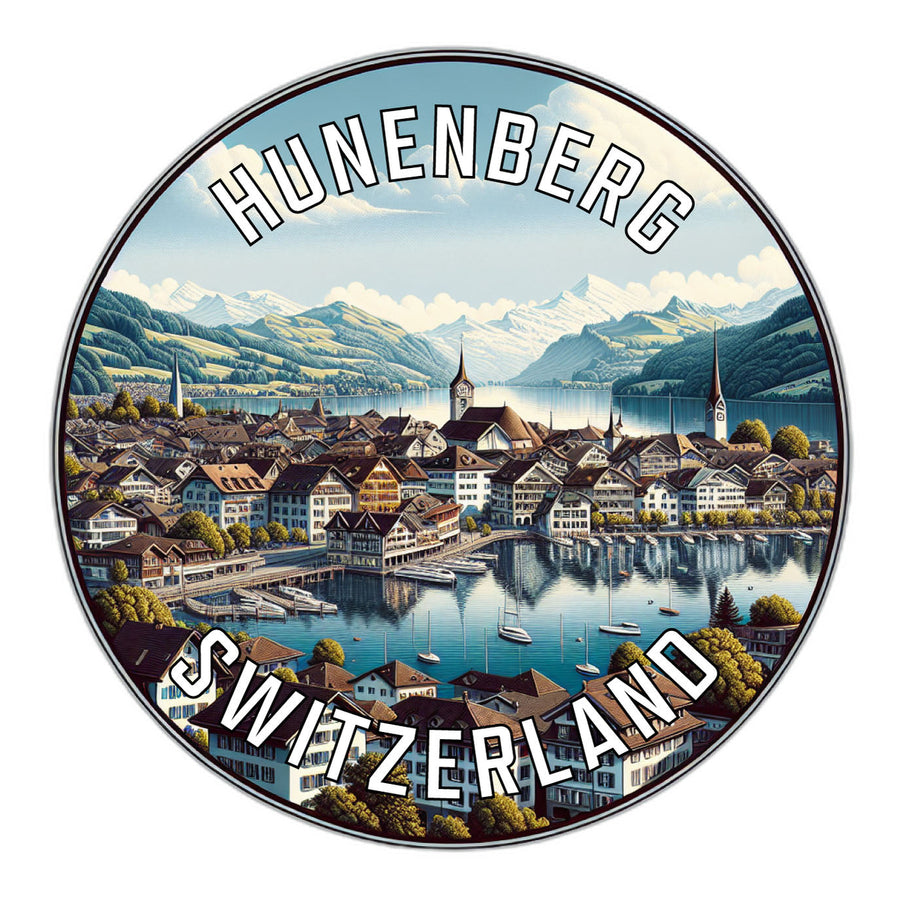 Hunenberg Switzerland Souvenir Die Cut Flat Magnet Image 1