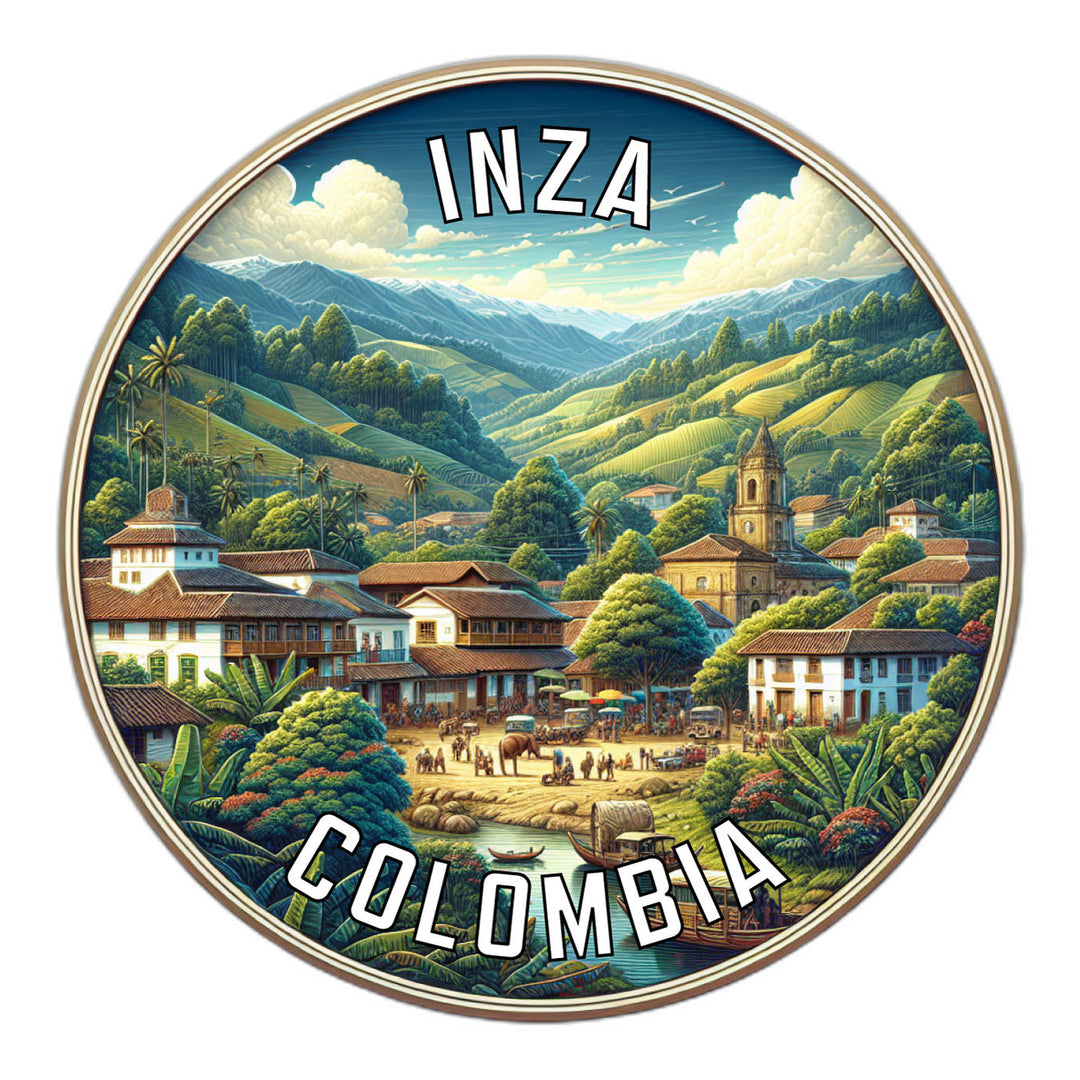 Inza Colombia Souvenir Die Cut Flat Magnet Image 1