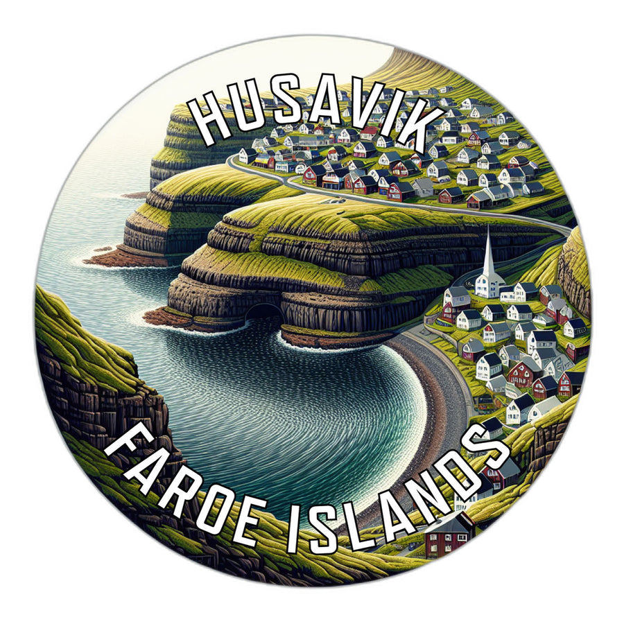 Husavik Faroe Islands Souvenir Die Cut Flat Magnet Image 1