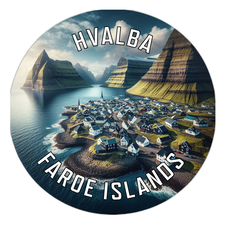 Hvalba Faroe Islands Souvenir Die Cut Flat Magnet Image 1