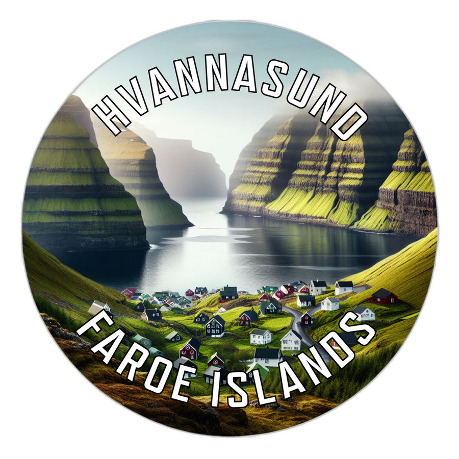 Hvannasund Faroe Islands Souvenir Die Cut Flat Magnet Image 1