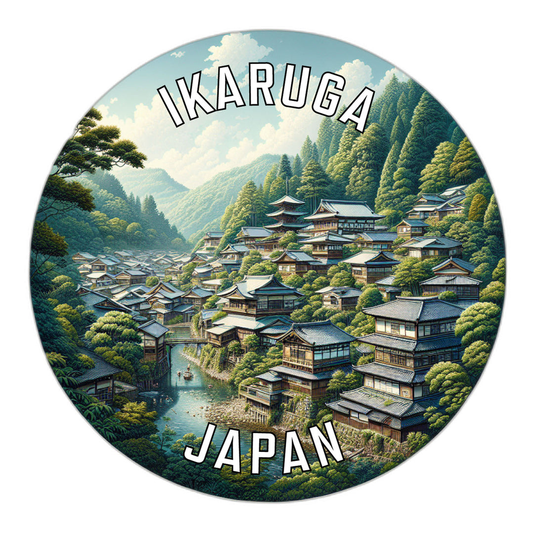 Ikaruga Japan Souvenir Die Cut Flat Magnet Image 1