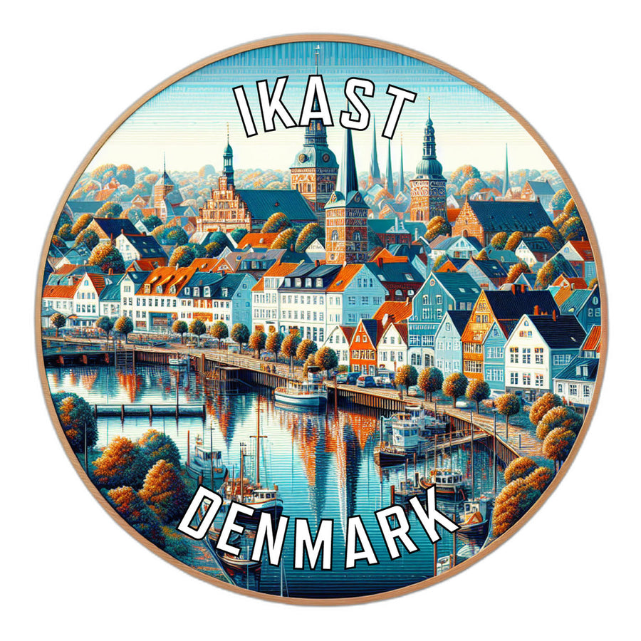 Ikast Denmark Souvenir Die Cut Flat Magnet Image 1