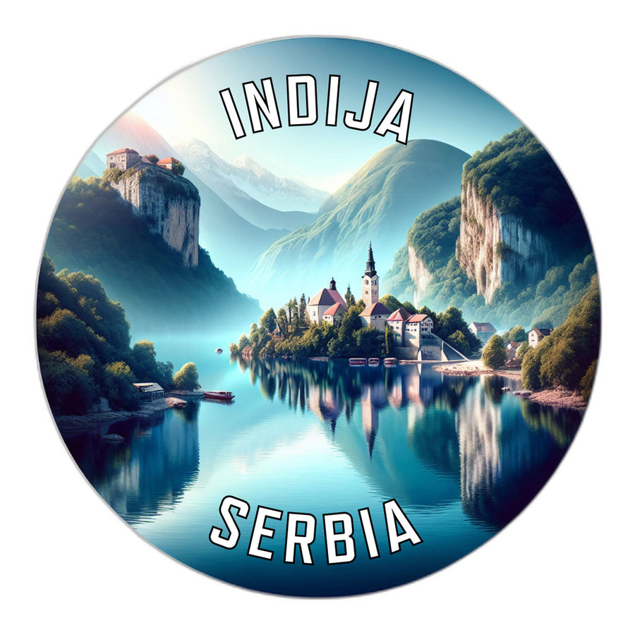 Indija Serbia Souvenir Die Cut Flat Magnet Image 1