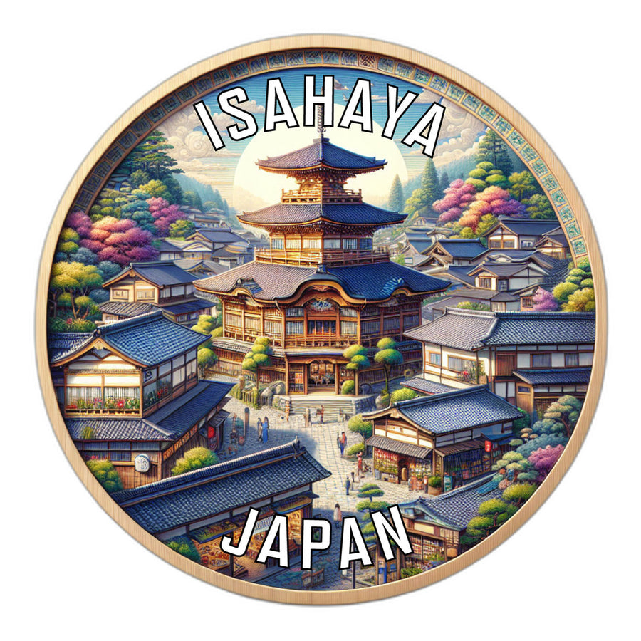 Isahaya Japan Souvenir Die Cut Flat Magnet Image 1