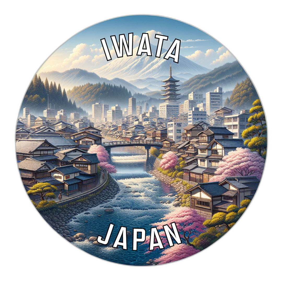 Iwata Japan Souvenir Die Cut Flat Magnet Image 1