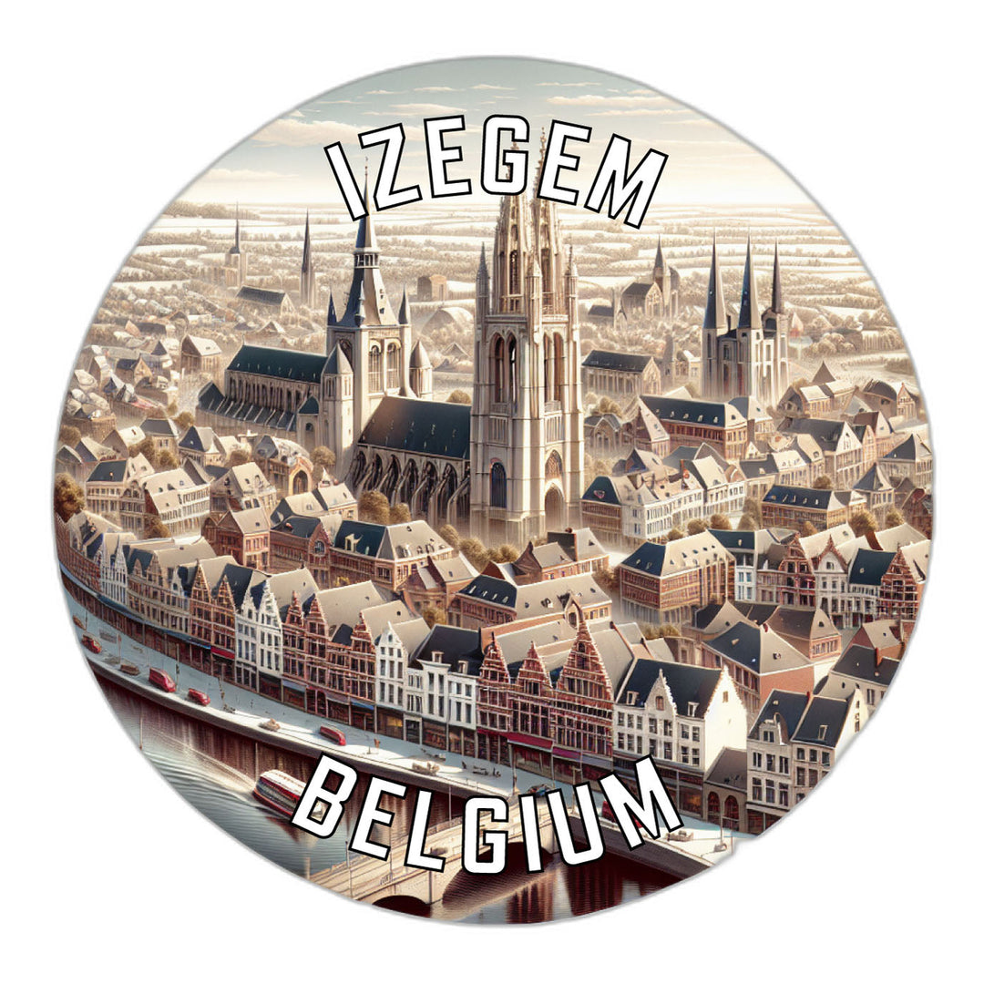 Izegem Belgium Souvenir Die Cut Flat Magnet Image 1