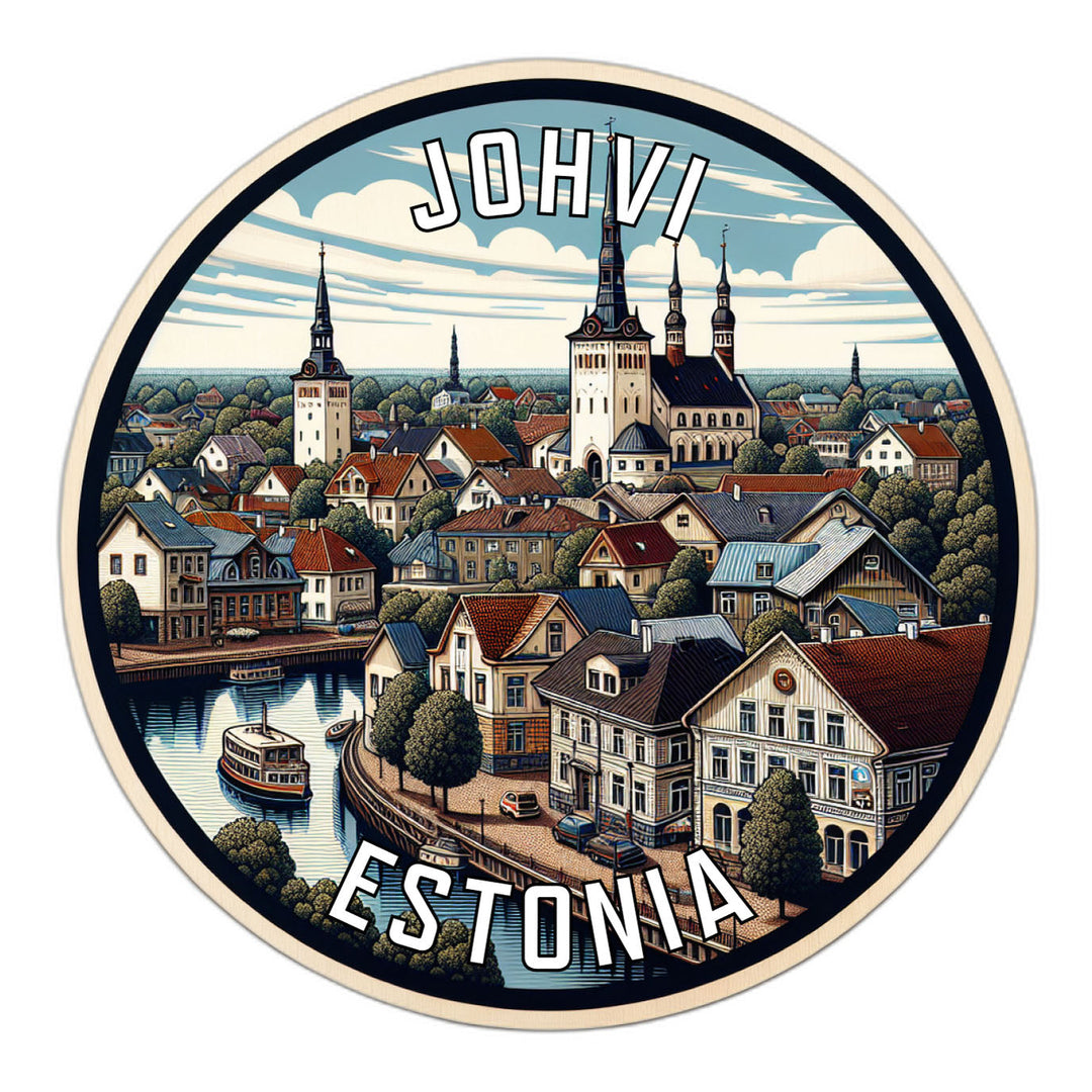 Johvi Estonia Souvenir Die Cut Flat Magnet Image 1