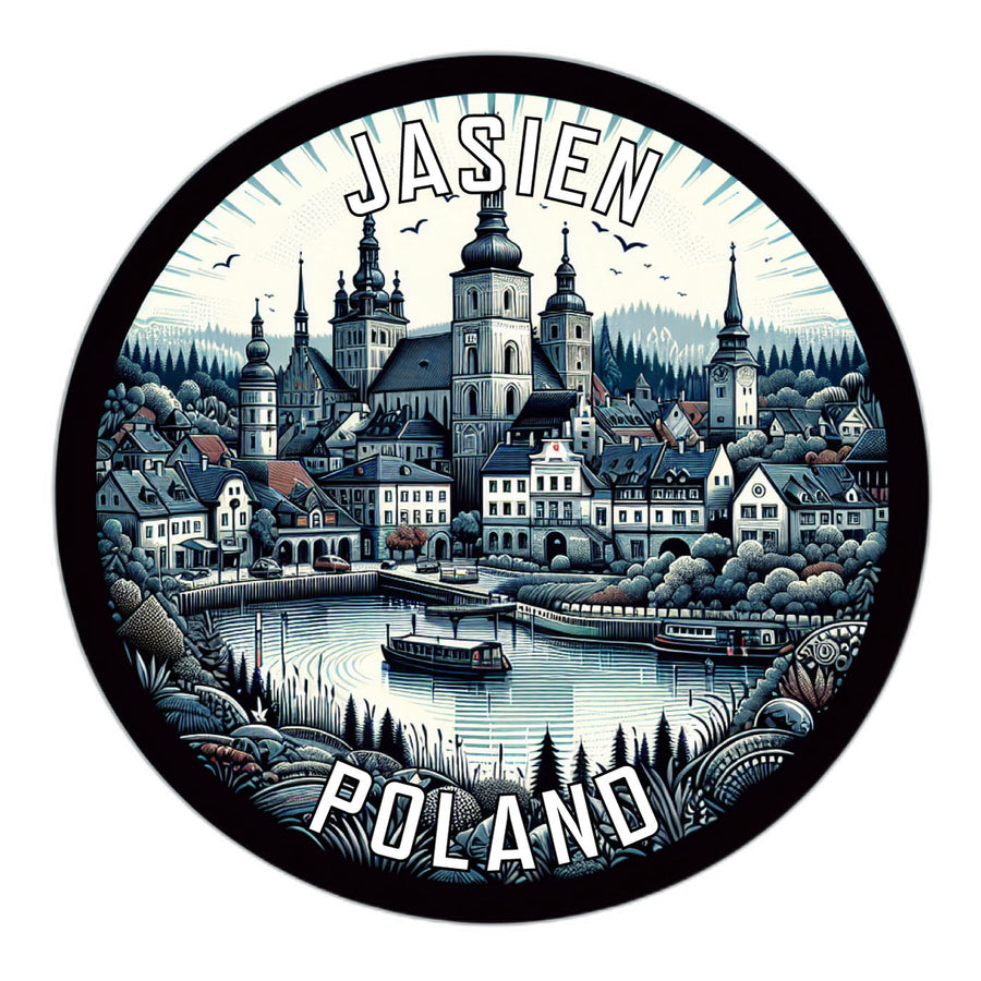 Jasien Poland Souvenir Die Cut Flat Magnet Image 1