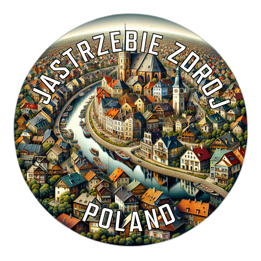 Jastrzebie Zdroj Poland Souvenir Die Cut Flat Magnet Image 1