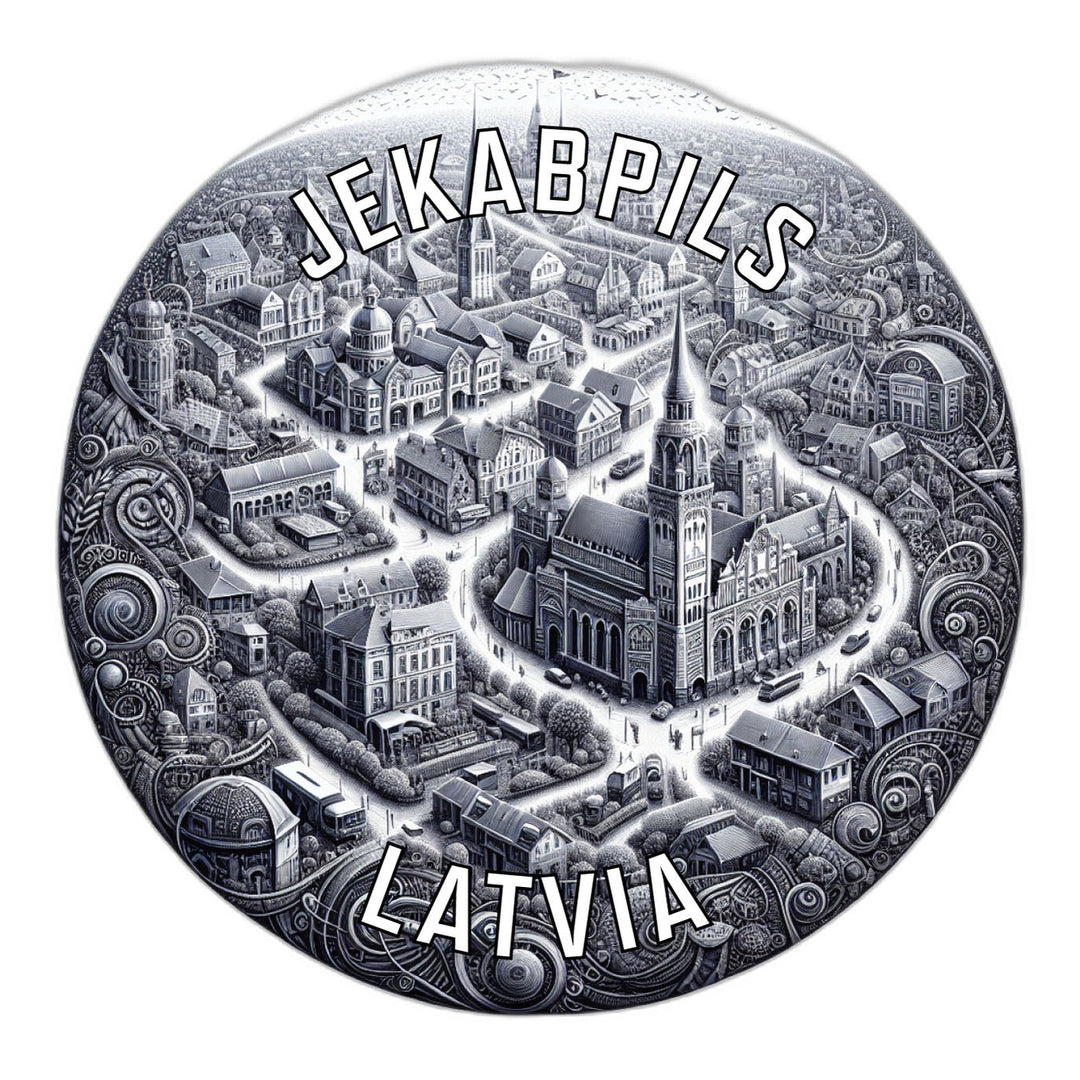 Jekabpils Latvia Souvenir Die Cut Flat Magnet Image 1