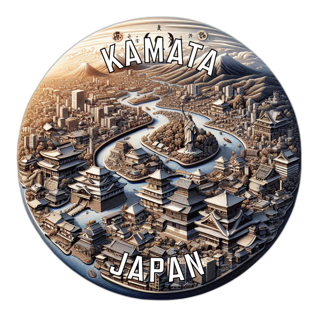 Kamata Japan Souvenir Die Cut Flat Magnet Image 1