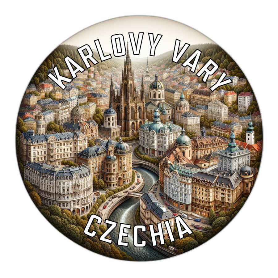 Karlovy Vary Czechia Souvenir Die Cut Flat Magnet Image 1