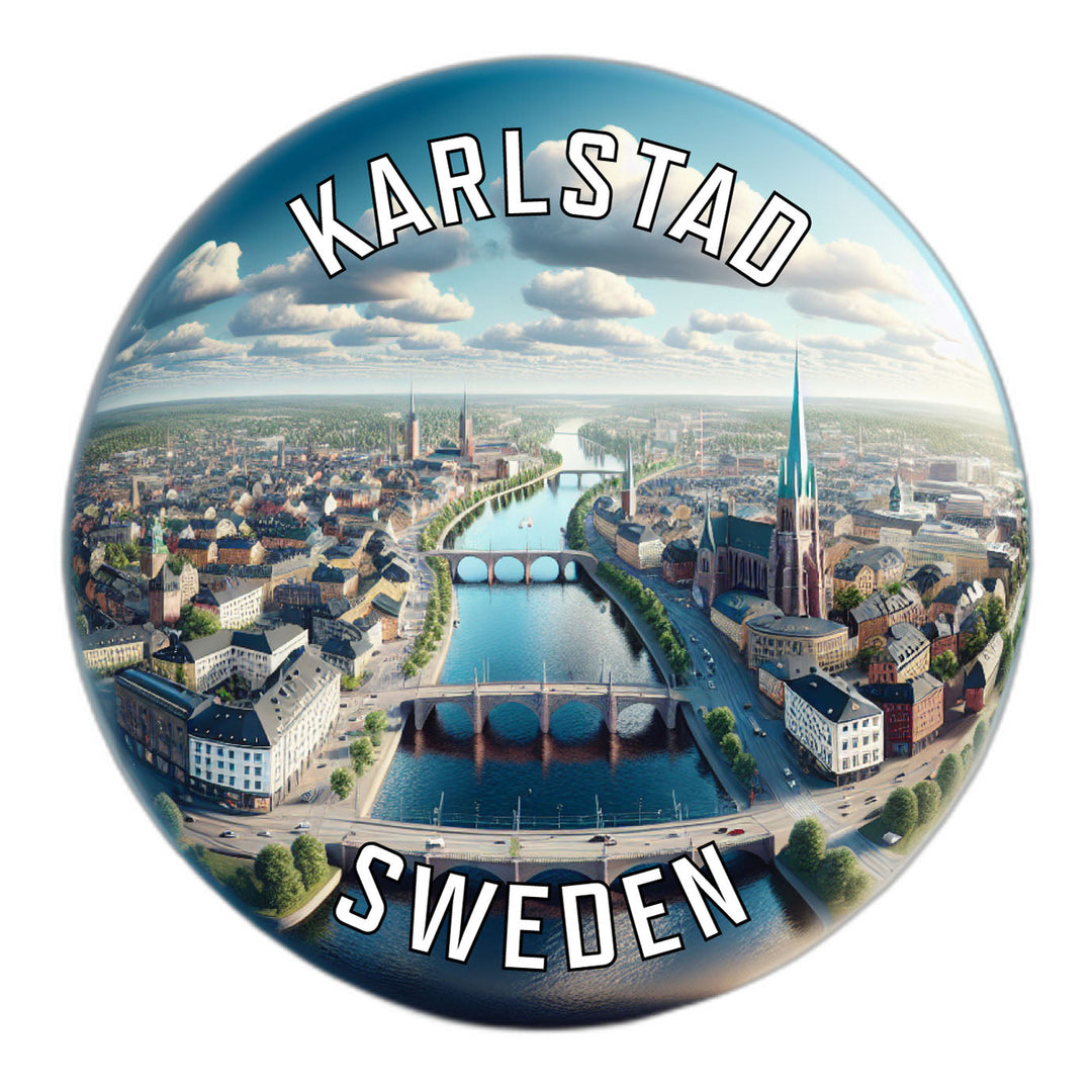 Karlstad Sweden Souvenir Die Cut Flat Magnet Image 1