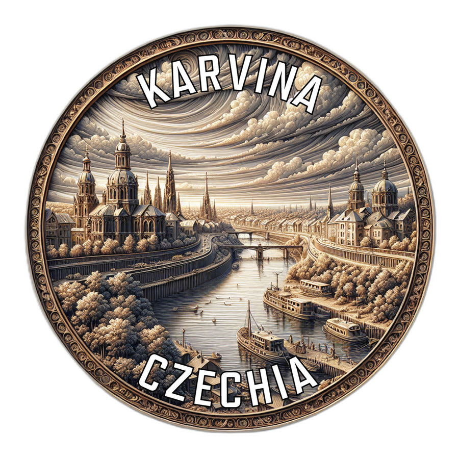 Karvina Czechia Souvenir Die Cut Flat Magnet Image 1