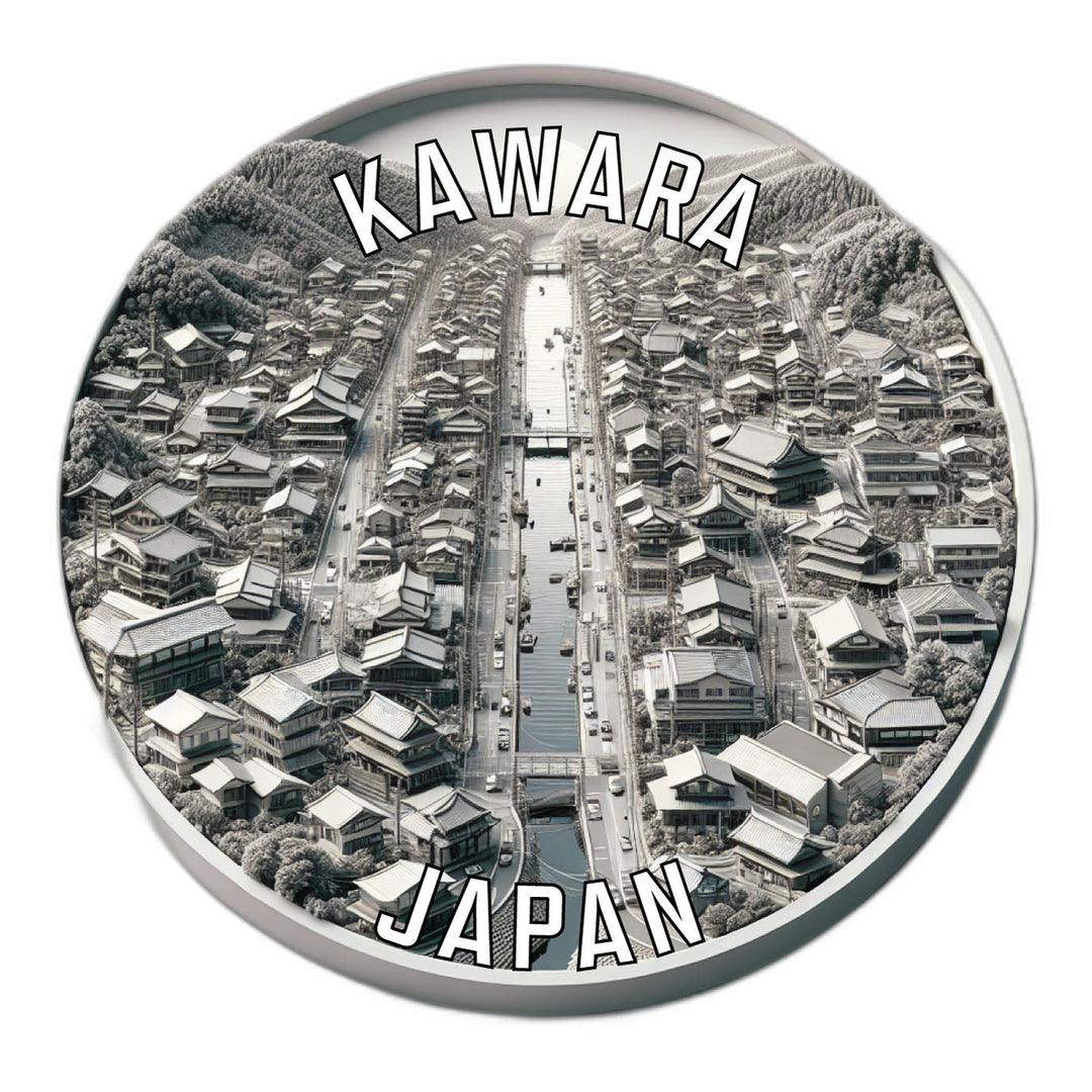 Kawara Japan Souvenir Die Cut Flat Magnet Image 1