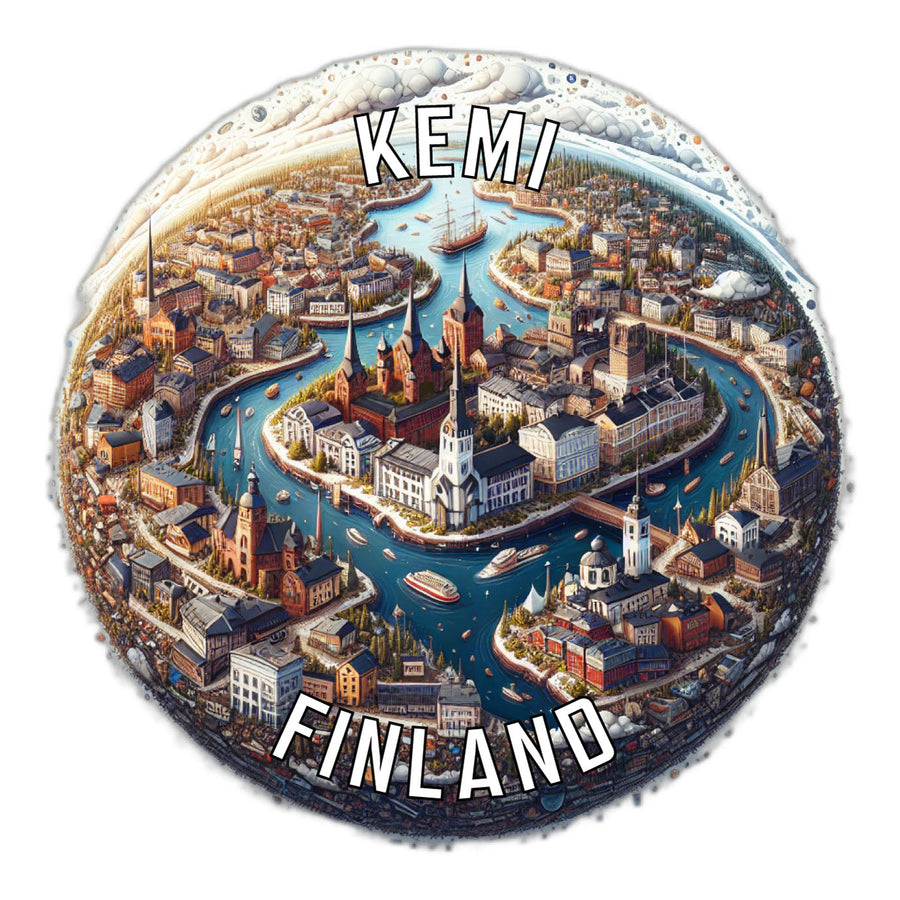 Kemi Finland Souvenir Die Cut Flat Magnet Image 1