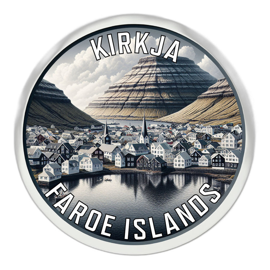 Kirkja Faroe Islands Souvenir Die Cut Flat Magnet Image 1