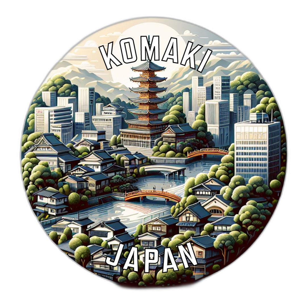 Komaki Japan Souvenir Die Cut Flat Magnet Image 1