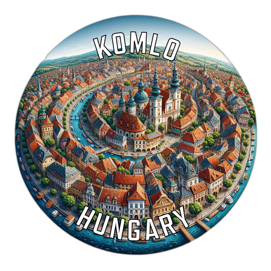 Komlo Hungary Souvenir Die Cut Flat Magnet Image 1